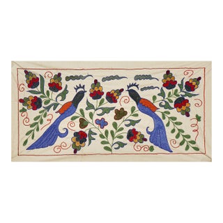 Bird Pictorial Suzani Table Runner For Sale