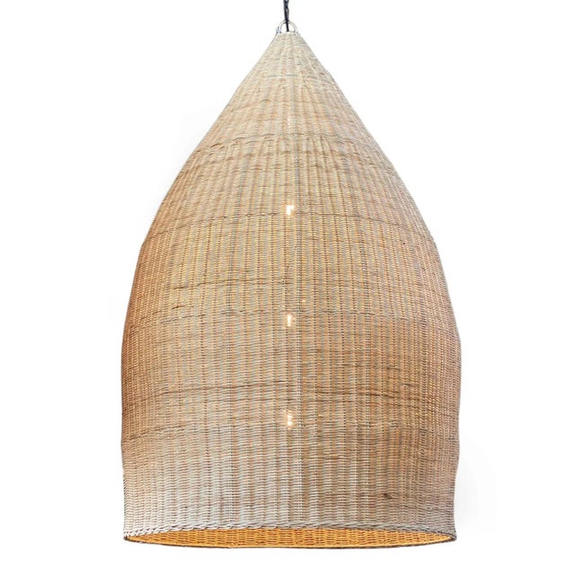 Giant raw rattan hand woven pod lantern. Striking oversized pendant great for your large spaces. Each may have variations...