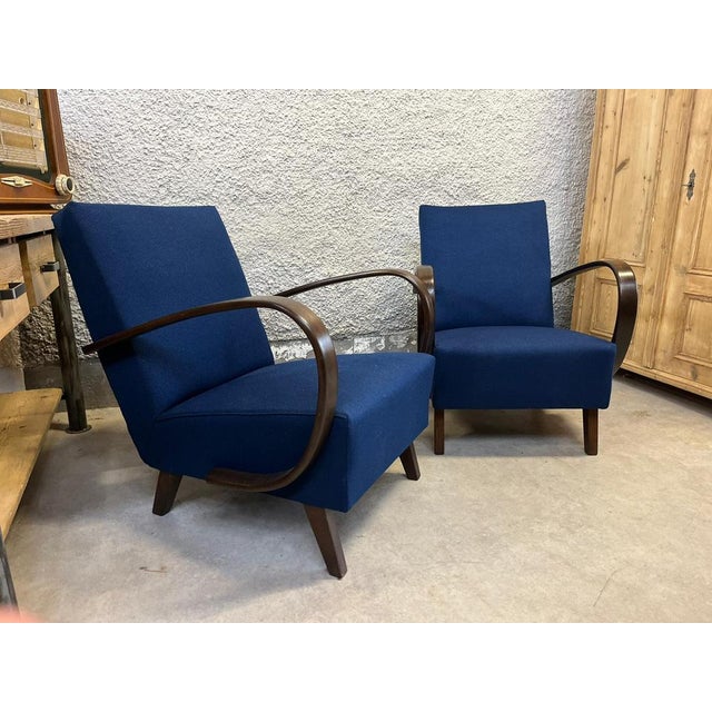 Set of H-410 Chairs by Jindřich Halabala for Up Závody, in Restored conditions. Designed 1920 to 1949 I have official...