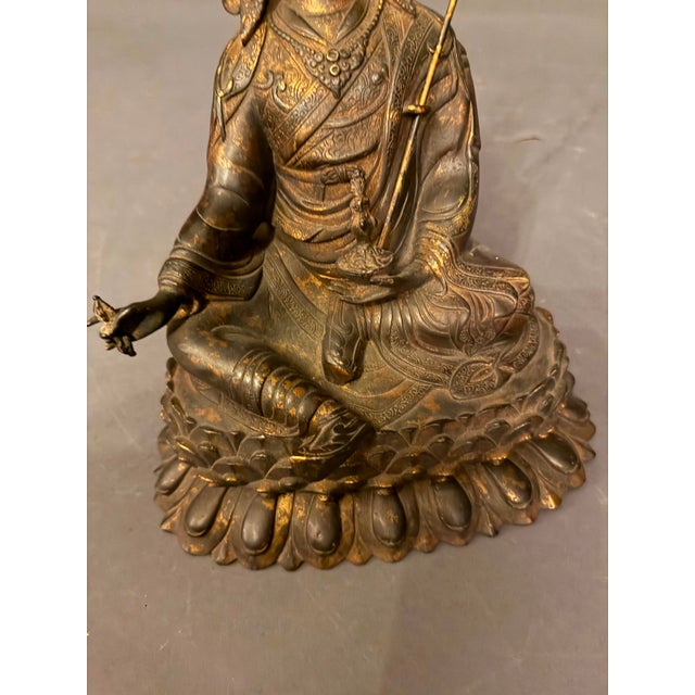 Bronze Buddha Statue, Circa 1920s For Sale - Image 12 of 15