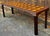 1970s Monumental Artisan Post-Modern Mahogany Marquetry Inlaid Console Dining Table For Sale - Image 5 of 6
