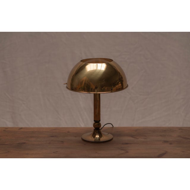 Gold Vintage German Brass Table Lamp by Florian Schulz, 1970s For Sale - Image 8 of 10
