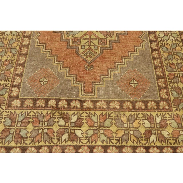 Mid 20th Century 20th Century Turkish Oushak Accent Rug - 3′7″ × 6′3″ For Sale - Image 5 of 9