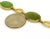 Jade 14k Yellow Gold Oval & Bar Link Bracelet For Sale - Image 4 of 4