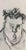 Mino Maccari, Portrait Drawing, Charcoal and Watercolor, 1960s For Sale - Image 3 of 3