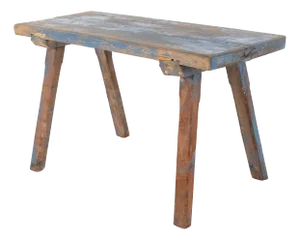 Rustic Blue Workshop Table, 1890s