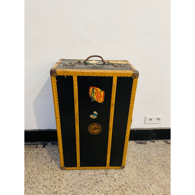 Antique Travel Trunk, 1920s For Sale - Image 4 of 9
