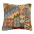 Arteverk Handwoven Afghan Kilim Pillow — Blue & Orange Geometric Patchwork For Sale