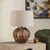 Rustic McKinley Textured Brown Table Lamp For Sale - Image 3 of 6