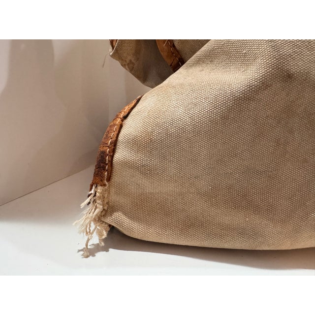 Vintage U.S. Mail City Collection Canvas Postal Bag Leather Trim For Sale - Image 4 of 10