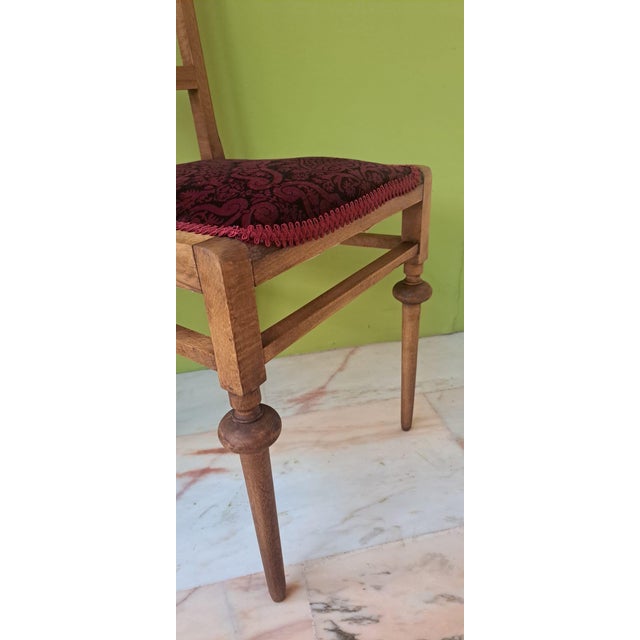 Brown Vintage Art Nouveau Chair in Wood, 1920s For Sale - Image 8 of 11