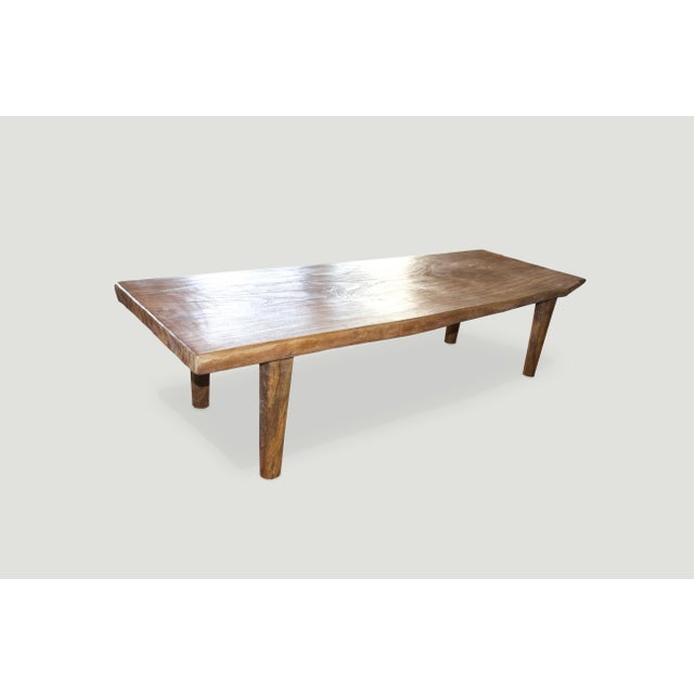 Andrianna Shamaris Midcentury Style Teak Wood Coffee Table or Bench For Sale - Image 4 of 6