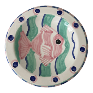 Vintage Ceramic Fish Serving Dishes Hand Painted Italy