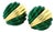 Vintage 1970s 18k Gold Carved Malachite Sculptural Clip-on Earrings, Pair For Sale