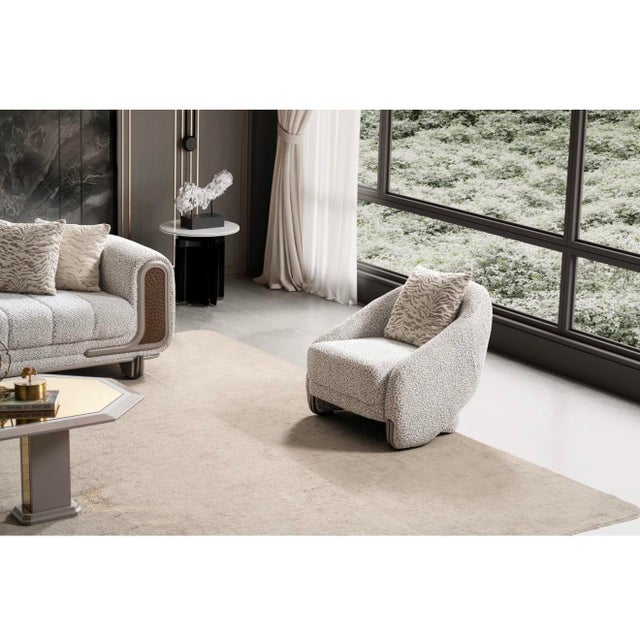 Lora 3-Piece Luxury Boucle Living Room Set - Sofa , Loveseat & Chair For Sale - Image 16 of 18