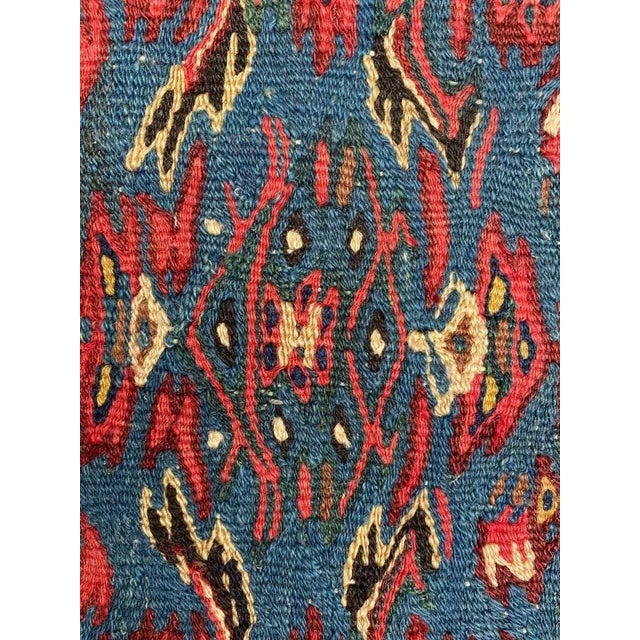 Vintage Senneh Kilim Flat Rug For Sale - Image 9 of 14