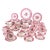 Vintage Tableware by Paragon China "Shadowland" Pattern 12 Place Settings Made in England Rare Circa 1930s Pink Floral Fine Bone China 84 Pieces For Sale