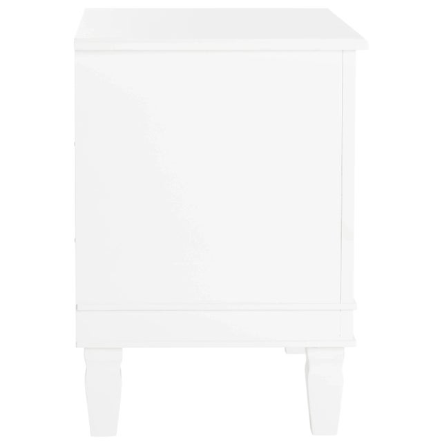 Modern Three Drawer Nightstand in White For Sale - Image 3 of 10