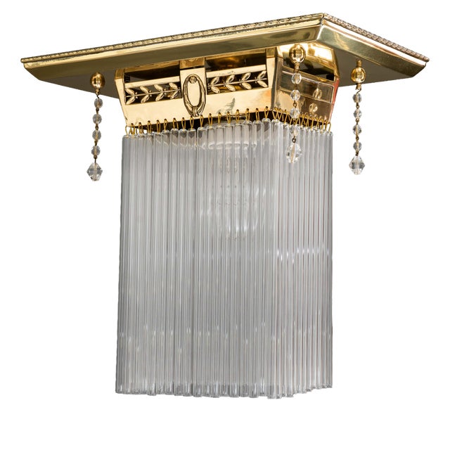 Art Deco Ceiling Lamp with Glass Sticks, Vienna, Austria, 1920s For Sale