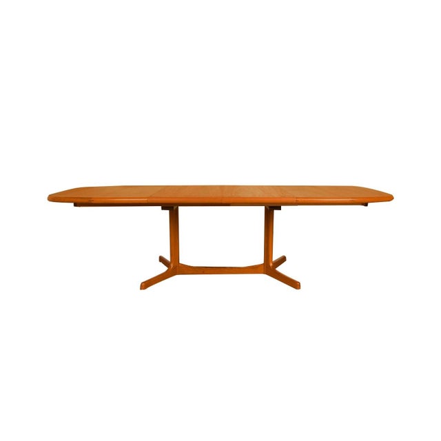 1970s Danish Mid-Century Teak Expandable Dining Table For Sale - Image 5 of 12