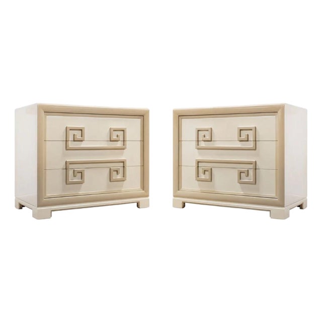 Vintage Kittinger Greek Key Mandarin Chests, C1940's, Pair Of For Sale