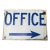 Blue & White Antique Porcelain Office W Right Arrow Advertising Sign For Sale