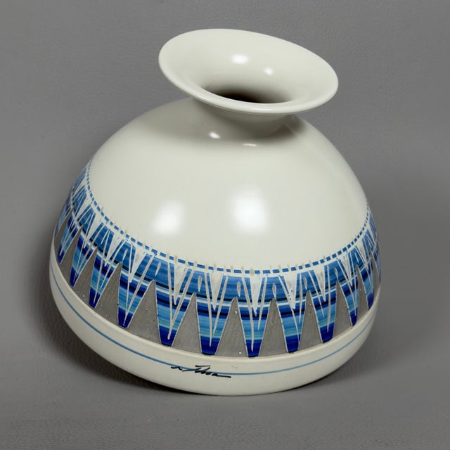 Artistic Ceramic Vase in Geometric Design For Sale - Image 5 of 14