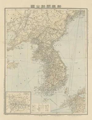 Antique Map of Korea from Kozaki, 1903