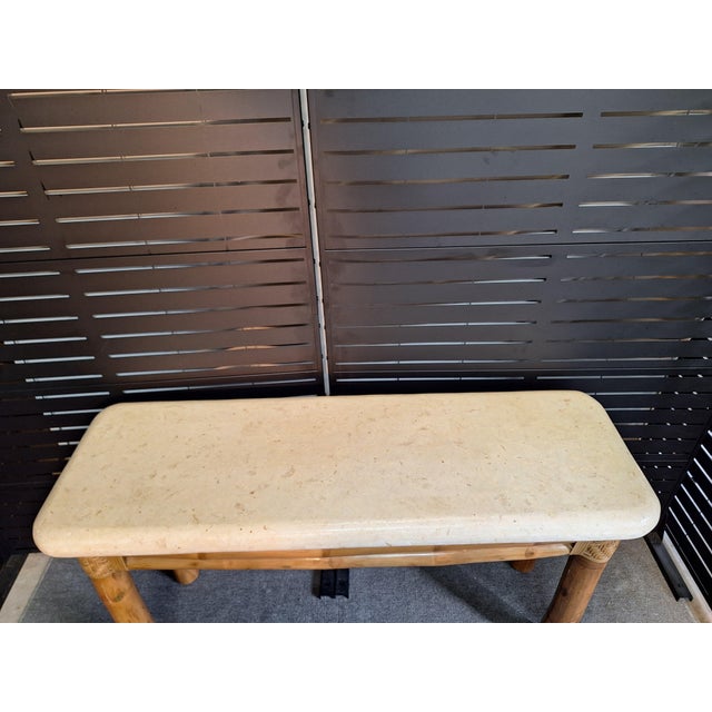 Mid-Century Modern 1960s Antonio Budji Layung Style MCM Tessellated Stone Console Table For Sale - Image 3 of 7