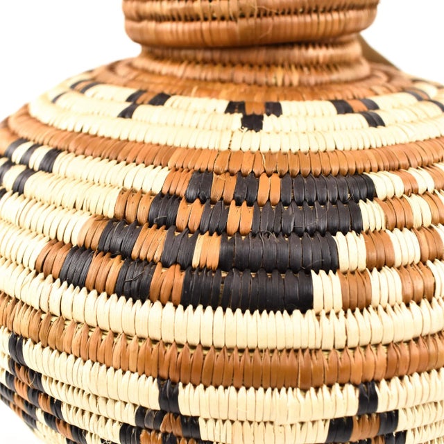 Tan South African Contemporary Lidded Basket For Sale - Image 8 of 9