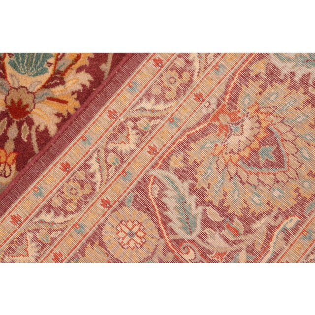 Textile Shabby Chic 1990's Pak-Persian Burgundy/Grey Wool Rug - 6'0'' X 9'4'' For Sale - Image 7 of 9