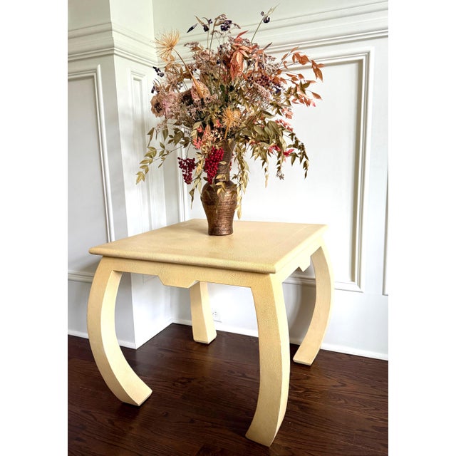 1970s Embossed Leather Square Table Karl Springer For Sale - Image 9 of 15