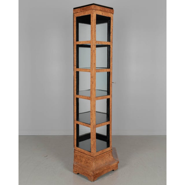 19th Century Biedermeier Hexagonal Vitrine, Elm Wood & Glass, Circa 1870-1880 For Sale - Image 5 of 16
