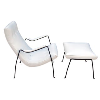 Milo Baughman Mid-Century Scoop Chair & Ottoman For Sale