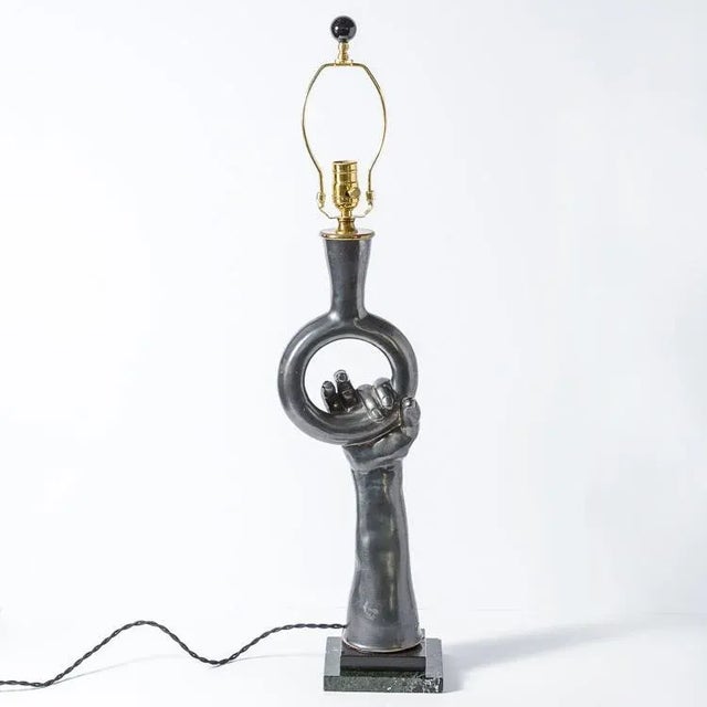 French Iconic Pottery Lamp by Jean Marais, (Jean Marais 1913-1998) France For Sale In West Palm - Image 6 of 12
