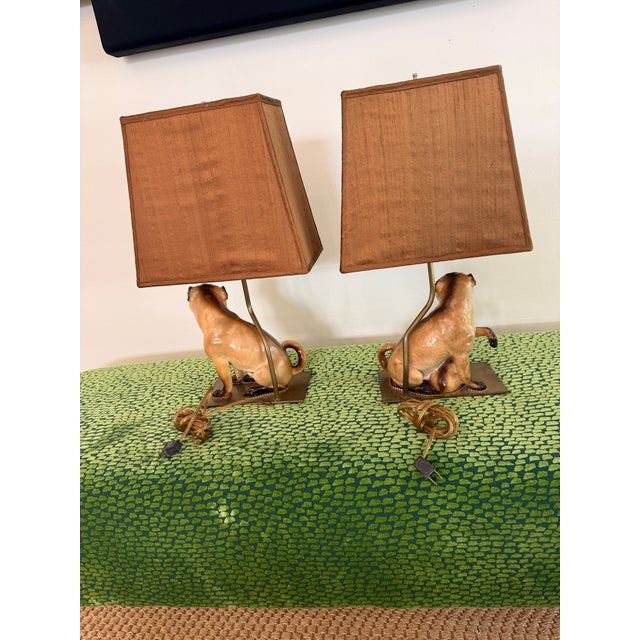 Pair Meissen Porcelain Pug Dogs & One With Child For Sale - Image 10 of 11