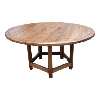 1940s American Extinct Chestnut Antique Dining Table For Sale