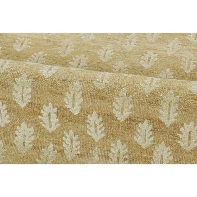 Contemporary Block Print Floral Natural Silk Runner by Rug & Kilim, India For Sale In New York - Image 6 of 9