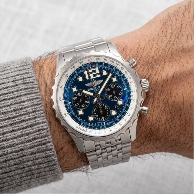 Breitling Chronospace 46mm A23360 Blue Dial Stainless Steel Automatic Watch For Sale - Image 9 of 9