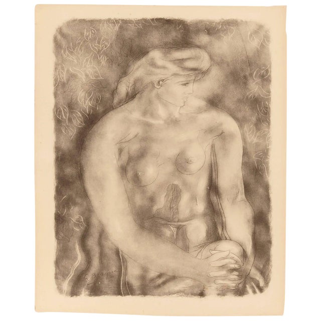 Georges Braque Nude 1957 Collotype “Nu Aux Feulles” For Sale
