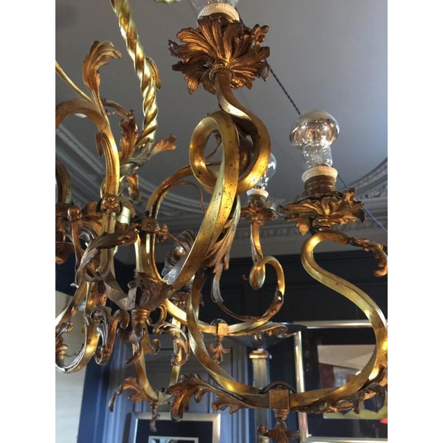 Louis XV Bronze Chandelier, 1870s For Sale - Image 5 of 16