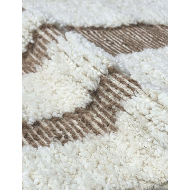 Textile Moroccan Rug Handmade Berber Wool Rug - 8.1 X 5.7 Ft For Sale - Image 7 of 8