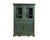This Vintage Indian Painted Teakwood Small Bookcase/Cabinet is handcrafted featuring glazed upper doors for display and...