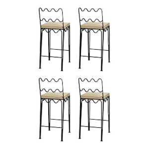 Set of 4 'Méandre' Counter Stools by Design Frères