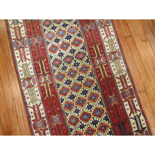 Early 20th Century 20th Century Tribal Geometric Antique Persian Kurdish Runner For Sale - Image 5 of 6