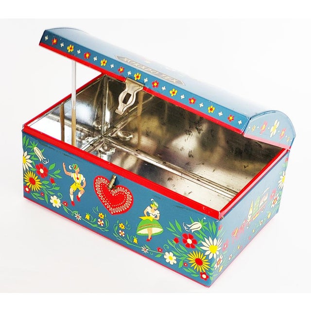 Mid-Century Modern Large Mid-Century Modern Colourful Mikado Tea Tin-Box, 1950s For Sale - Image 3 of 9