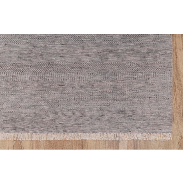 2010s 12' x 15' Savannah Hand Knotted Modern Grey Wool & Silk Rug For Sale - Image 5 of 17