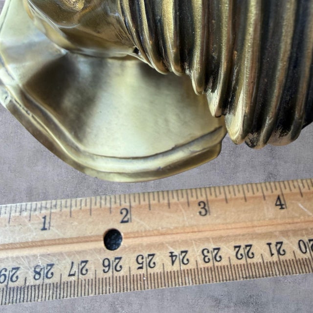 Vintage Solid Brass Clown Bust Sculpture Figure Wall Plaque 8" Heavy Circus 70s For Sale In Los Angeles - Image 6 of 8