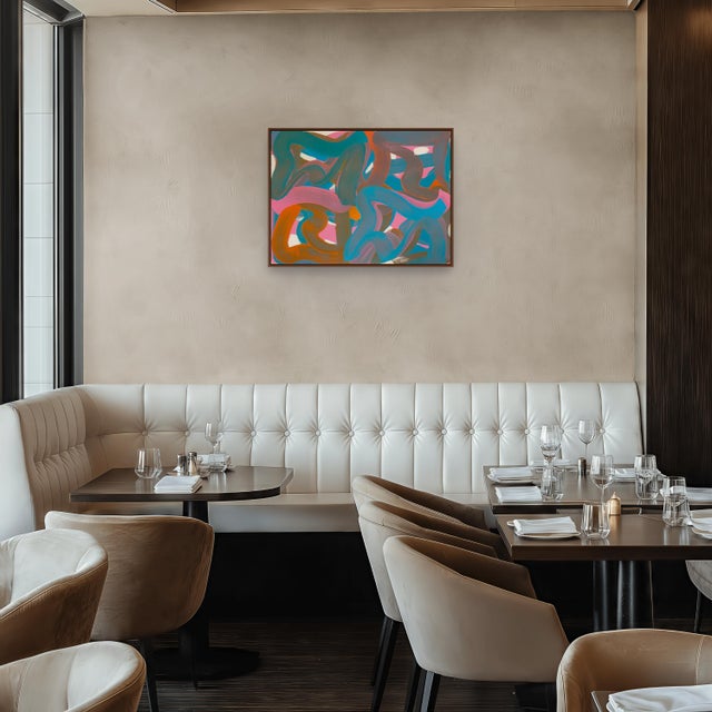 Abstract Contemporary Abstract Oil on Paper (Arches Oil Paper, 140 Lb Cold Press) "Wiggle 24" by Leon Phillips For Sale - Image 3 of 4