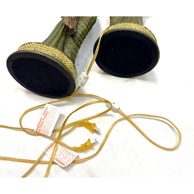 20th Century Palm Beach Chic Parrot and Palm Tree Lamps- A Pair For Sale - Image 15 of 18